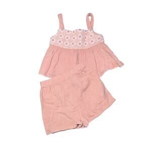 Modern Moments by Gerber gauzy cotton crotchet summer pink outfit girls 4T